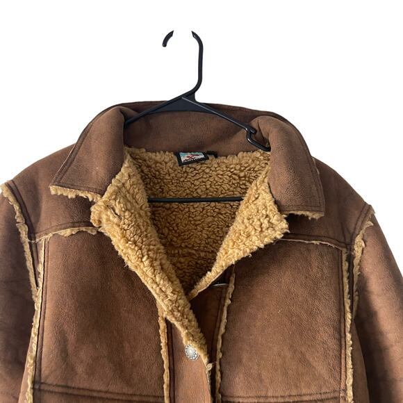 Alf Women's Size Medium Sherpa Brown Western Button Up Jacket - Picture 4 of 11